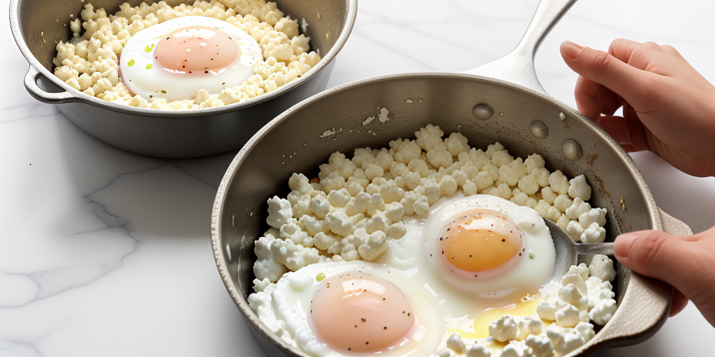 adding cottage cheese to eggs