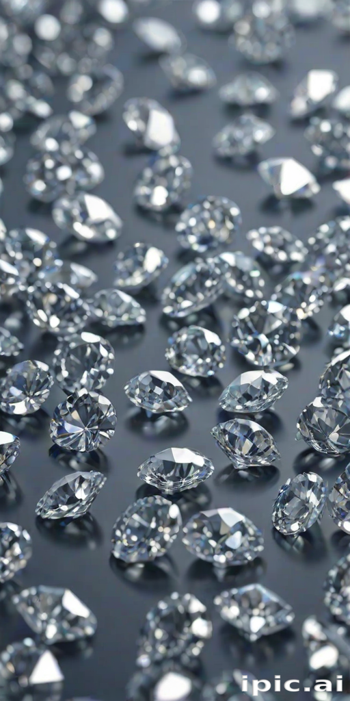 A Sparkling Collection of Brilliantly Cut Diamonds Shimmering on a Surface.