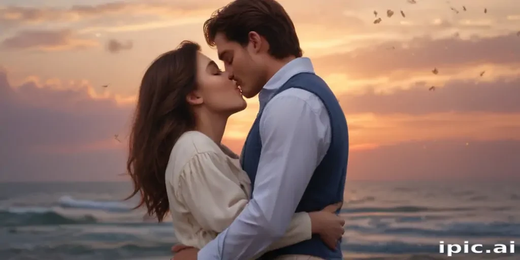 couple kissing aesthetic