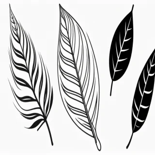 leaves clip art black and white