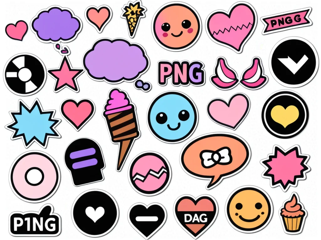 stickers png aesthetic