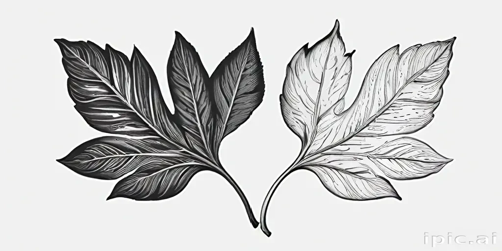 black and white leaf clip art