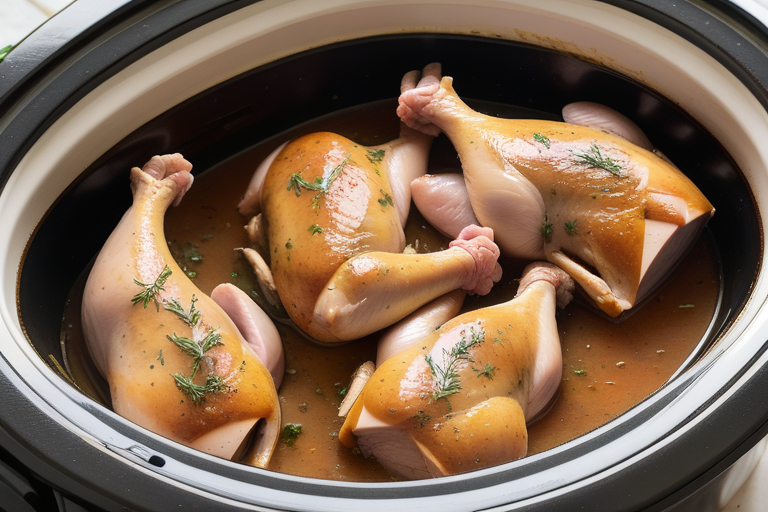 chicken leg quarters in crock pot