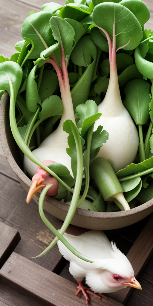 can chickens eat radish leaves
