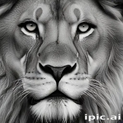 lion black and white