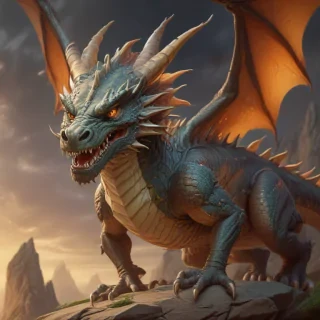 cartoon drawing of a dragon