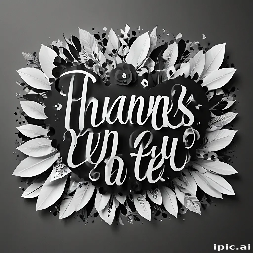 thank you in black and white