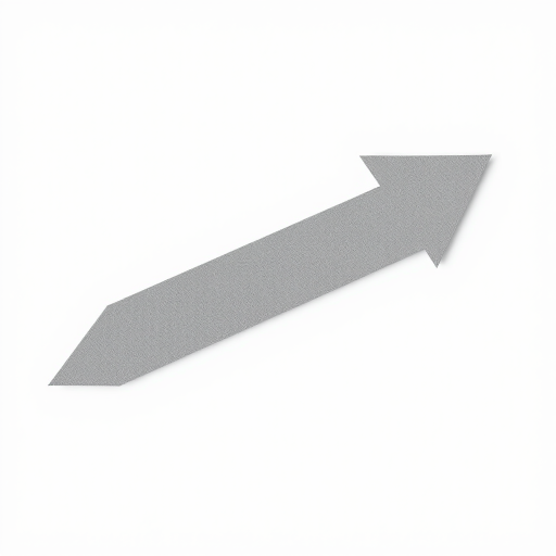 Create a high-resolution image of a bold, minimalist gray arrow design pointing to the left on a white background, shot with a DSLR camera at f/4 aperture, ISO 100, 50mm lens, natural lighting, and a shallow depth of field.