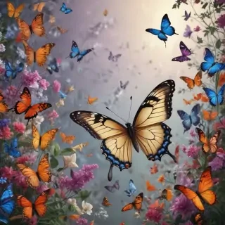 background with butterflies