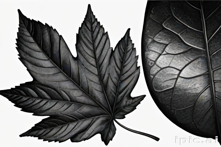 clipart leaf black and white
