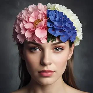 half brain half flowers
