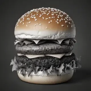 hamburger clipart black and white