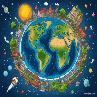 cartoon picture of planet earth