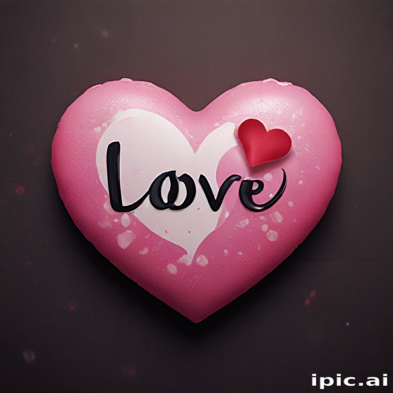 Colorful Heart Design Featuring the Word 'Love' and a Small Heart