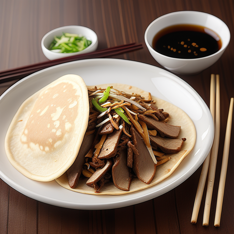 moo shu beef with pancakes