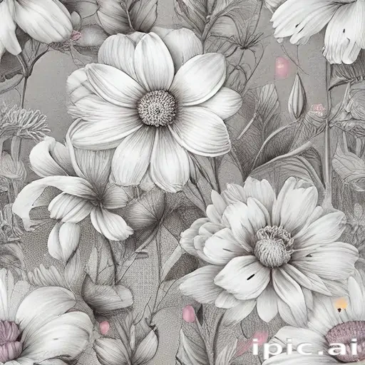 pencil drawn flowers