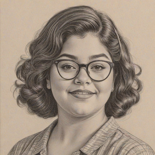 Charming Raini Rodriguez, pencil sketch, portrait of Fascinating woman 1959s in glasses, hair style beatnik, outline, clear lines, fine lines, 8k