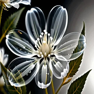 transparent white flower