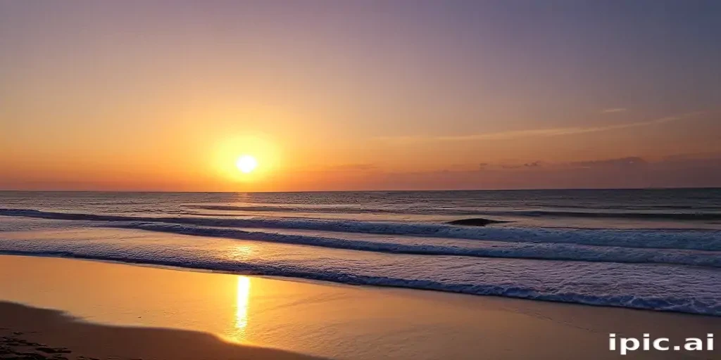 sun set on beach