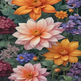 color drawing flowers