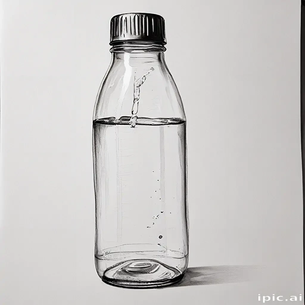 water bottle drawing