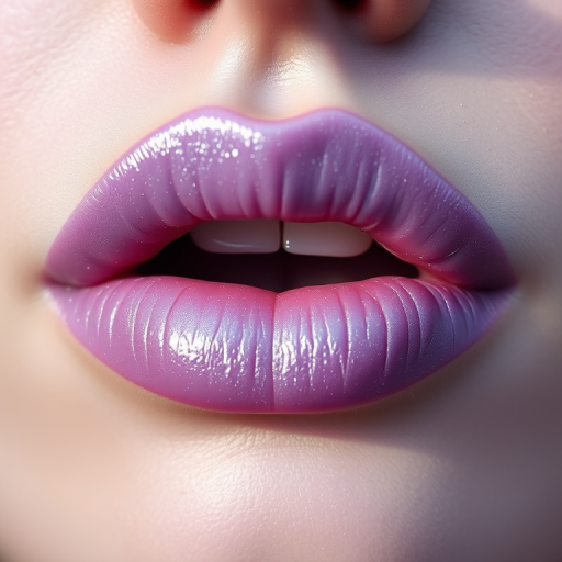 Ethereal frosted lilac lips with a subtle shimmer, evoking a sense of mystery and enchantment, perfect for fantasy-inspired looks