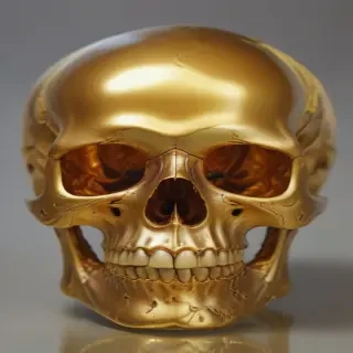 transparent gold skull