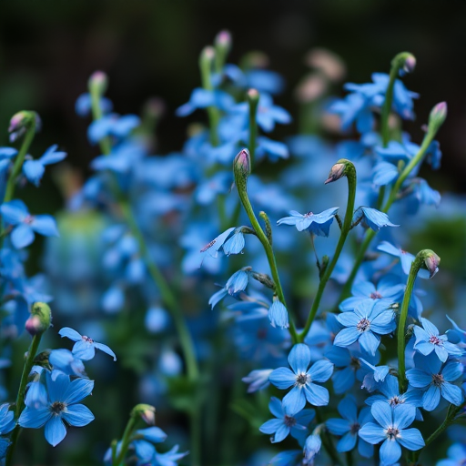 blue flowers background