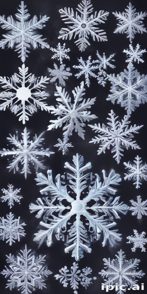 Intricate Snowflakes Captured in a Beautiful Winter Wonderland Background