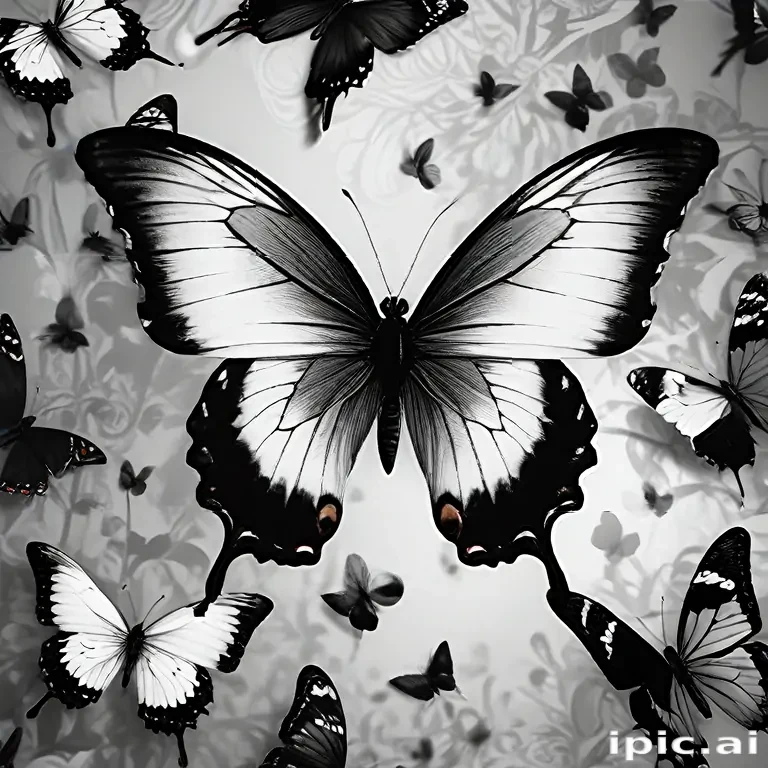 black and white butterfly wallpaper