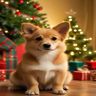 christmas wallpaper dog