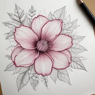 flower line work