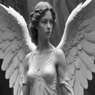 black and white angel
