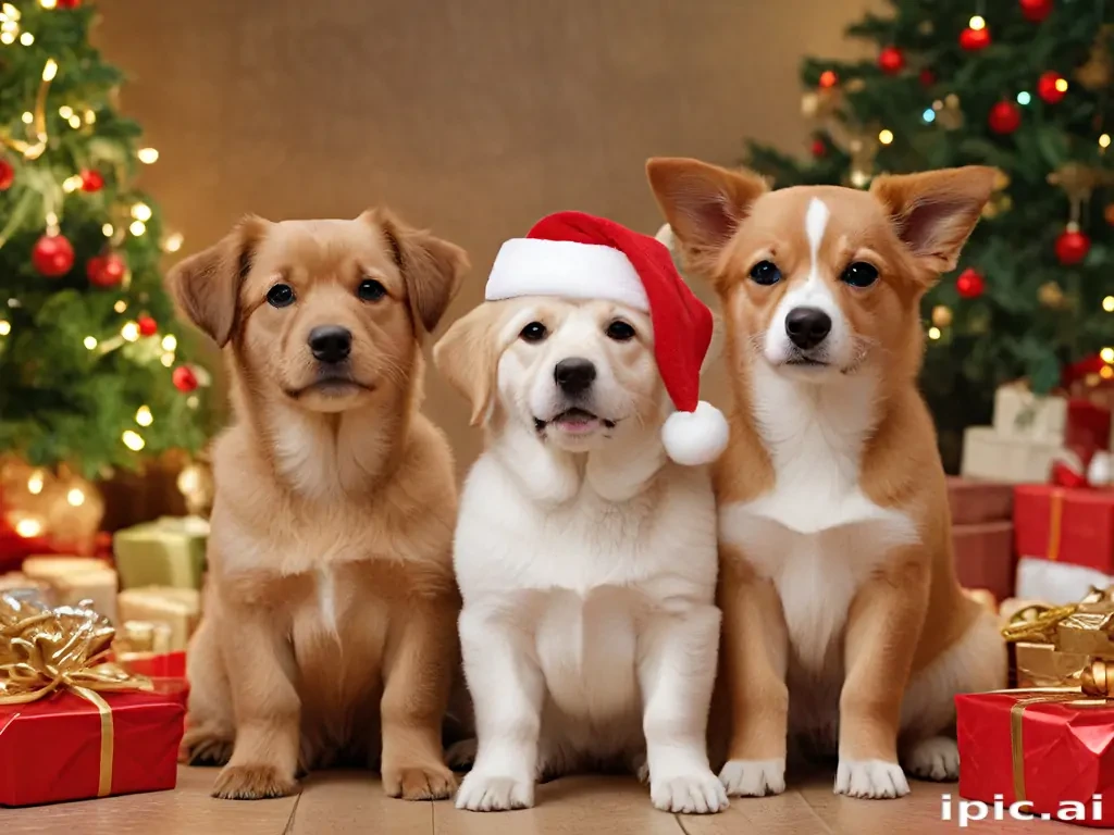 christmas dogs wallpaper