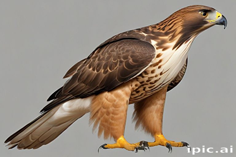A Majestic Hawk Perched Gracefully, Showcasing Its Stunning Feathers ...