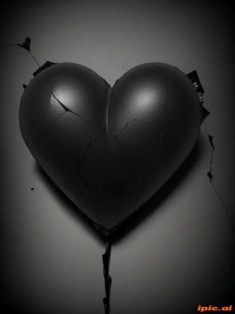 broken black heart