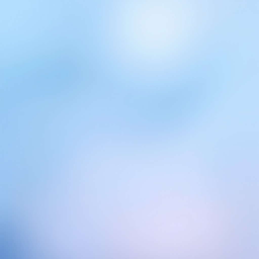 Create a high-resolution abstract image with a soft blue gradient background, using a Canon EOS R5 camera, f/8 aperture, 1/100s shutter speed, ISO 100, shot from a wide-angle perspective with a shallow depth of field.