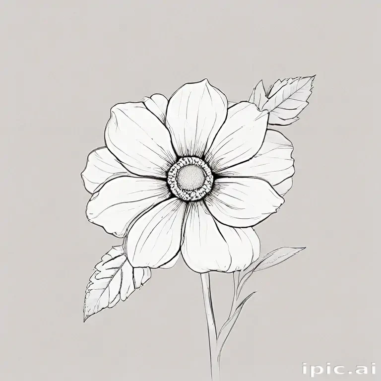 simple flower line art