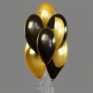 black and gold balloons png