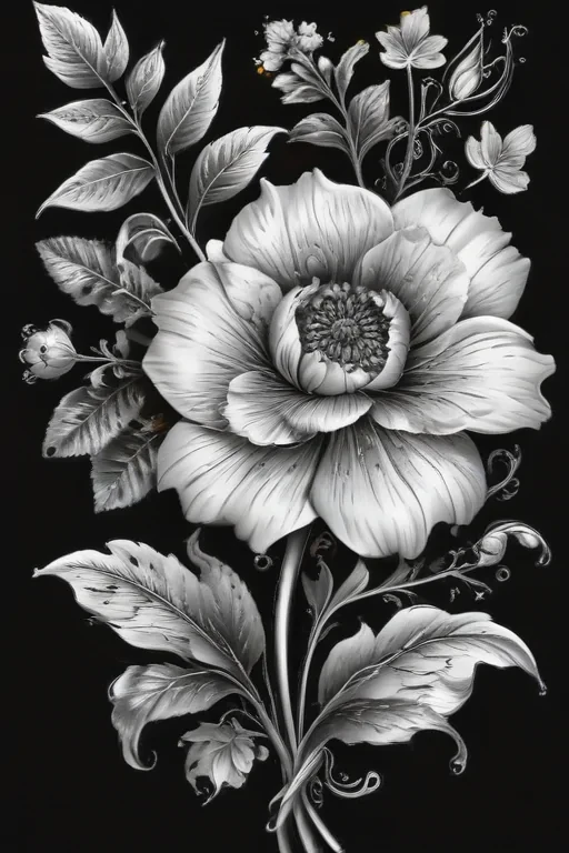 flower clip art black and white