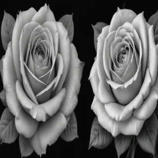 black and white rose clip art