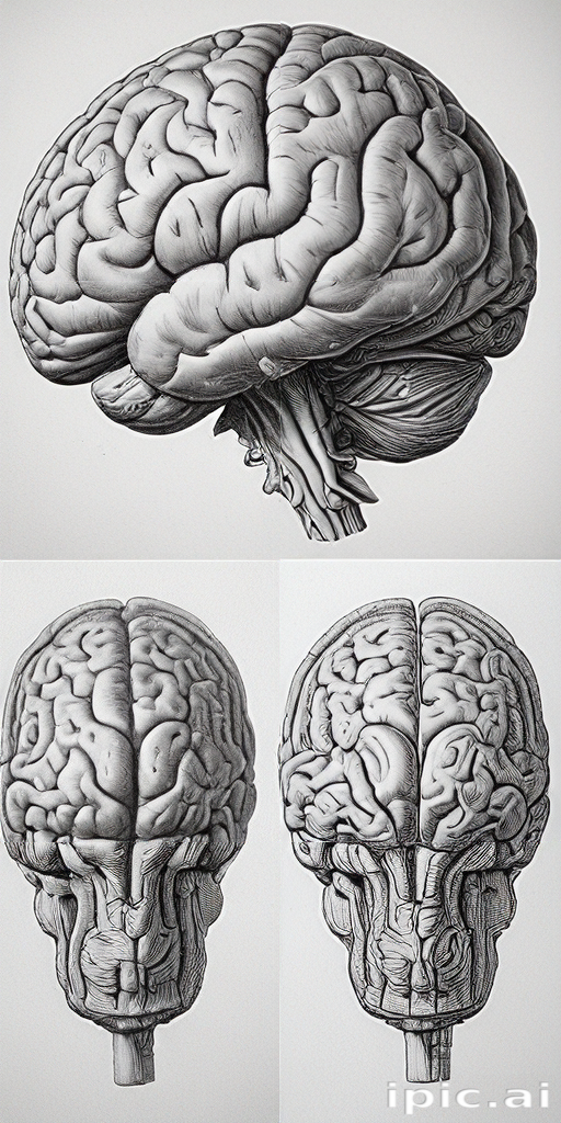 Less Detailed Brain Intricate Illustrations of the Human Brain from Multiple Perspectives ...