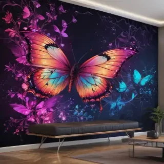 neon butterfly wallpaper