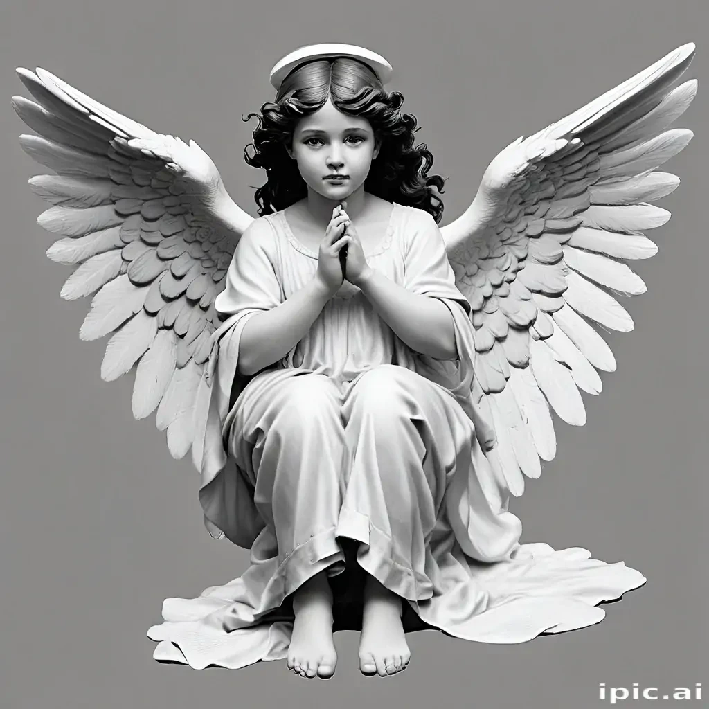 angel clip art black and white