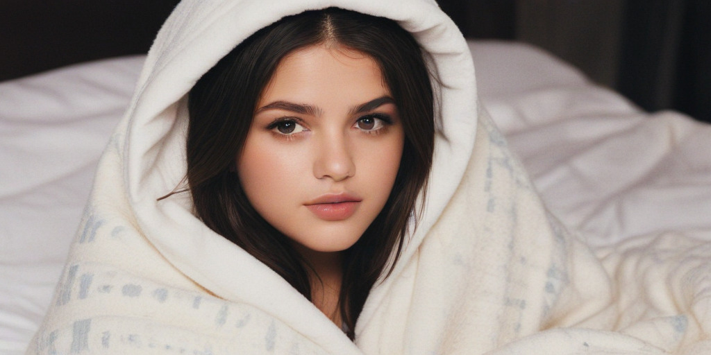 selena gomez in a blanket
