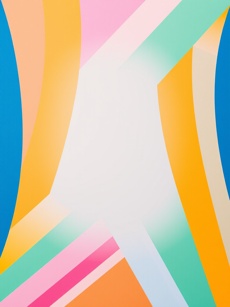 Create a vibrant abstract background featuring diagonal stripes in bold colors like orange, pink, green, and blue, with a smooth gray center for text, captured with a DSLR camera at f/8 aperture, ISO 100, 24mm focal length, using a wide-angle lens for enhanced clarity and depth.