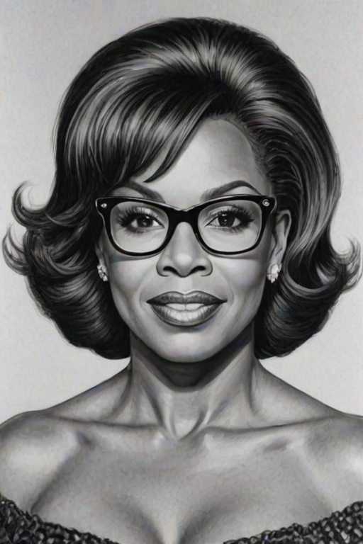 Magnificent Sheryl Lee Ralph, pencil sketch, portrait of Sublime woman 1956s in glasses, hair style beatnik, outline, clear lines, fine lines, 8k