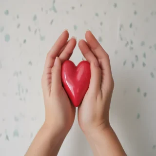hand heart aesthetic