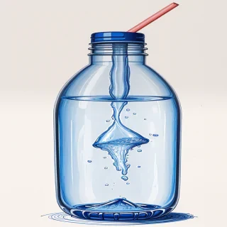 water bottle drawing