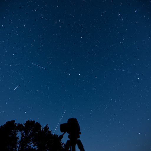 Generate a high-resolution astrophotography image of a starry night sky, using a DSLR camera with a 24mm lens, aperture set to f/2.8, ISO 1600, exposure time 30 seconds, captured from a tripod at a low angle for depth.